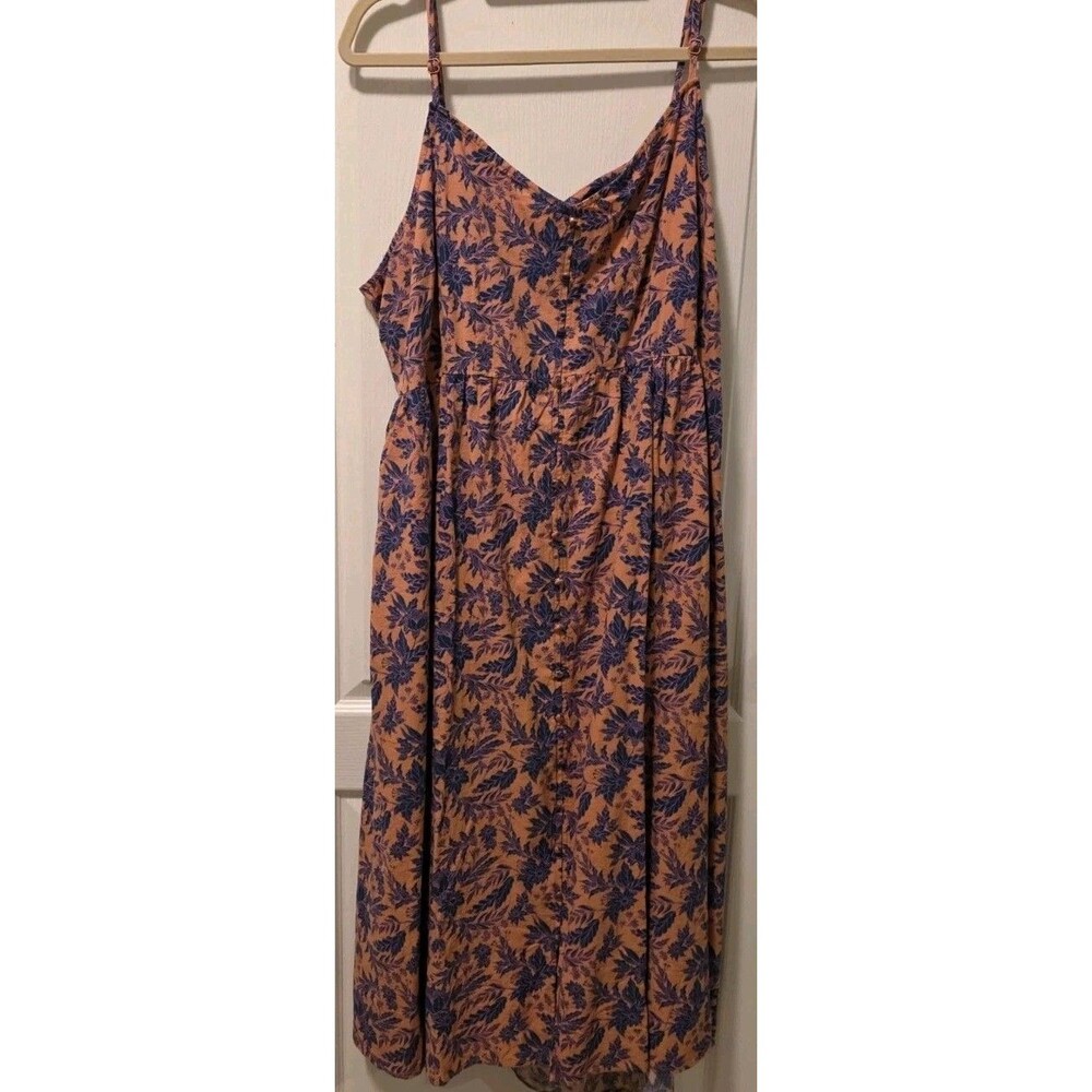 Universal Thread floral midi sundress, adjustable straps & button-down front -3X
